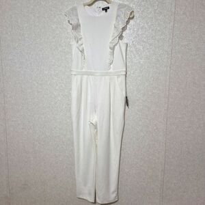 NWT Express White Lace Detail Jumpsuit..SIZE:M